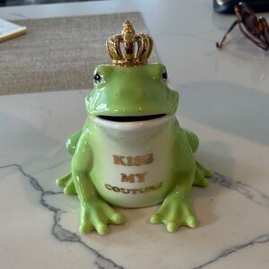 Green Frog Prince Piggy Bank
